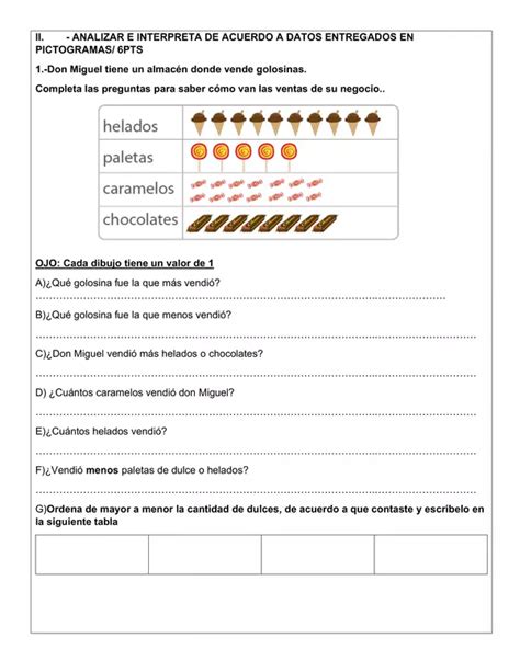 Guía de pictogramas Segundo básico profe social