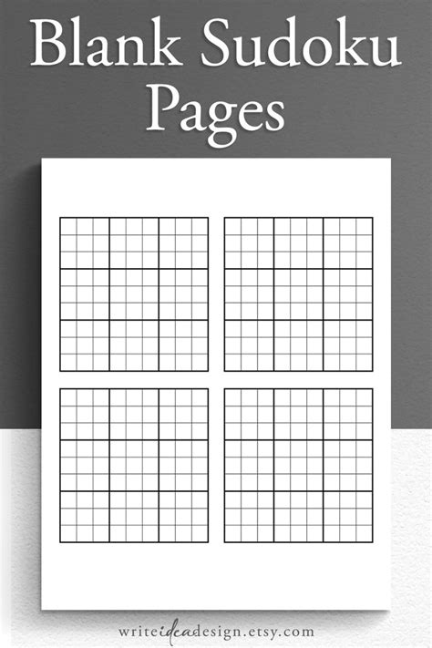 Blank Sudoku Pages Printable Blank Sudoku Sudoku Grid Sudoku Game