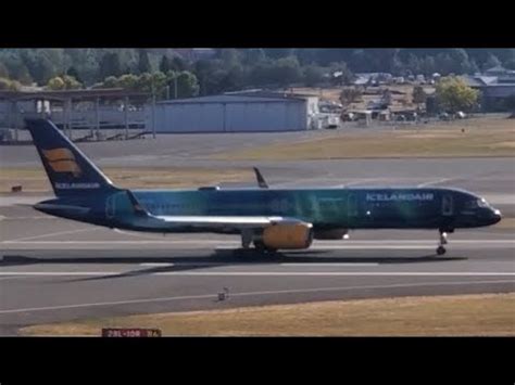 Icelandair Boeing 757 256 TF FIU Hekla Aurora Livery Takeoff From