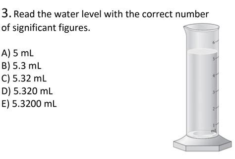 Solved Read The Water Level With The Correct Number Of Significant Course Hero