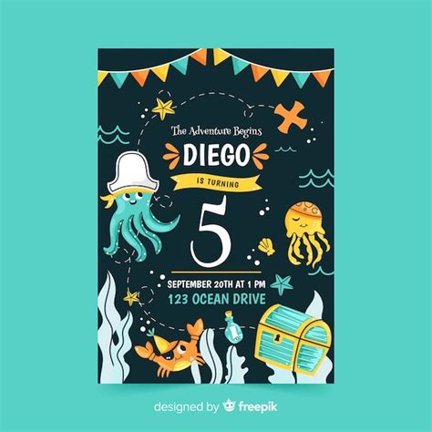 Plantilla De Invitación De Cumpleaños Para Niños Vector Gratis