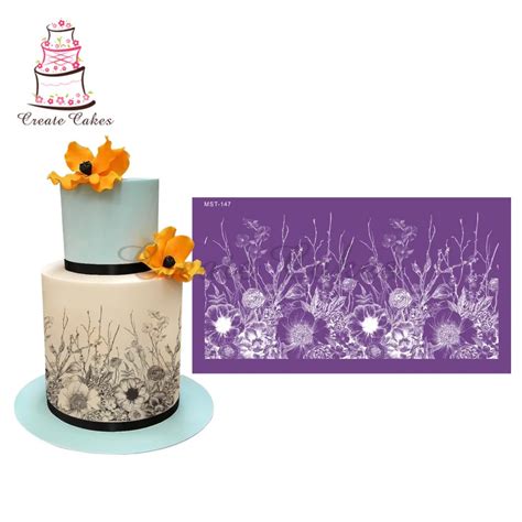 Flower Garden Cake Stencil