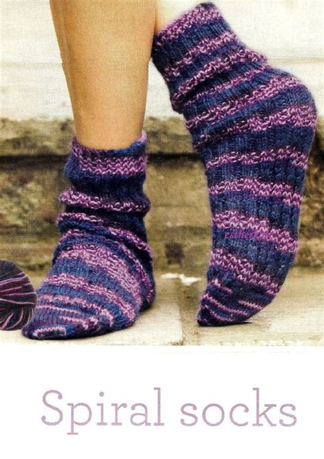 Vintage Knitting Pattern Pdf Easy To Knit Spiral Socks By