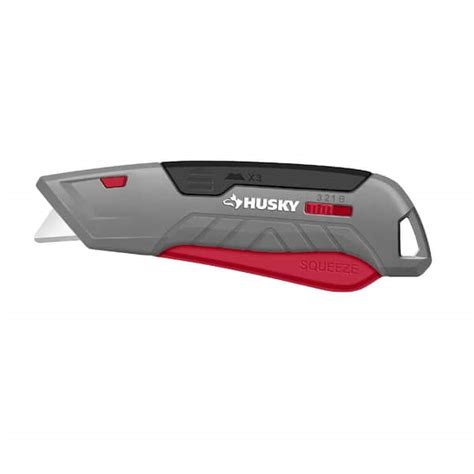 Husky Aluminum Squeeze Safety Utility Knife 00044 The Home Depot