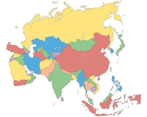 Sia Mapa Pol Tico De Sia Ilustra O Stock Ilustra O De Fundo