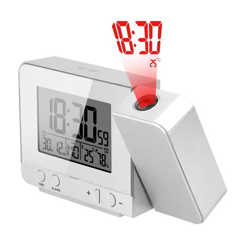 Reloj Despertador De Proyecci N Para Interiores Temperatura Humedad