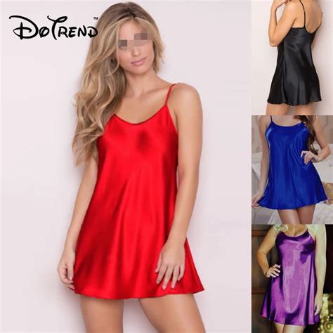 Ladies Sexy Silk Satin Night Dress Sleeveless Nighties O Neck Nightgown Plus Size Nightdress