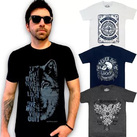 Kit Camisetas Masculinas Estampadas Retrology Parcelamento Sem Juros