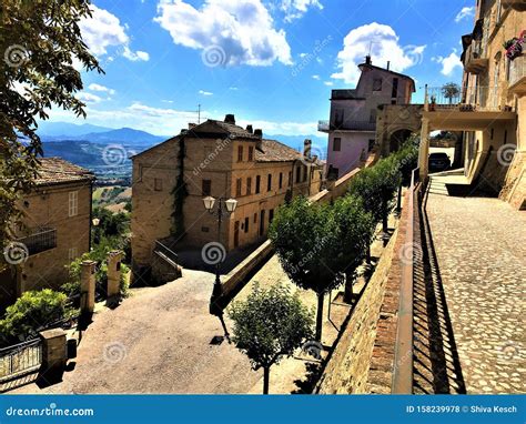 Moresco Town In Fermo Province, Marche Region, Italy. Medieval Tower ...