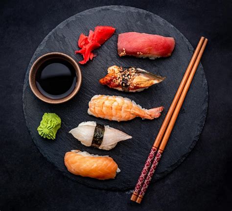 Premium Photo Sushi Sashimi Set Closeup