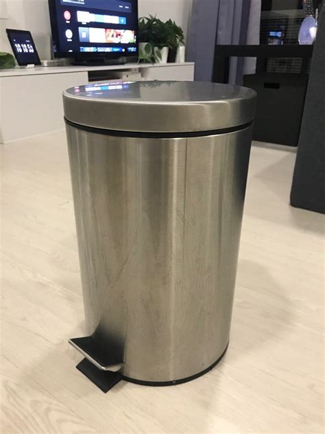 Ikea Stainless Steel Pedal Bin SNORPA Furniture Home Living