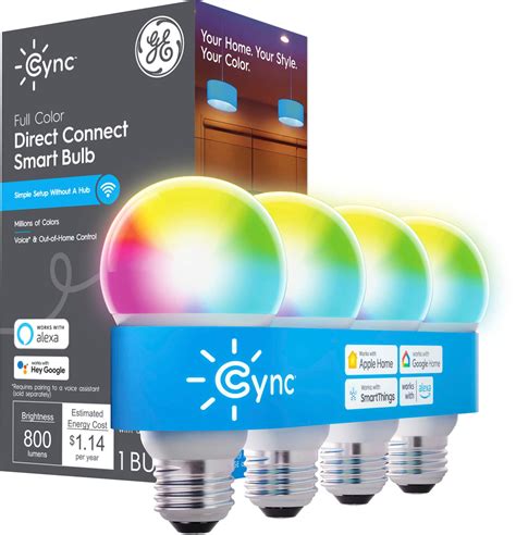 Best Buy Ge Cync A Smart Led Bulb Matter Compatible Pack Color