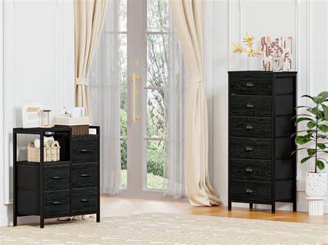 Furnulem Tall Dresser With Drawers Vertical Bedside End Table And