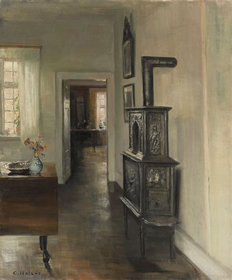 Carl Vilhelm Holsøe Danish 1863 1935 Interior With A Stove 20th