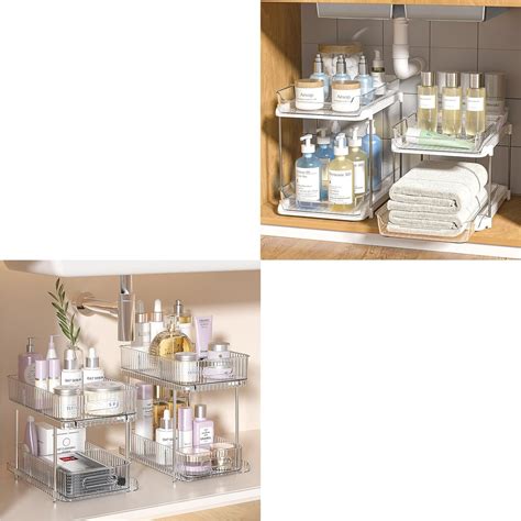 Delamu 2 Sets Of 2 Tier Multi Purpose Bathroom Under Sink