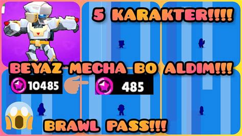 BEYAZ MECHA BO ALDIM 5 KARAKTER ÇIKTI BRAWL STARS KUTU AÇILIMI