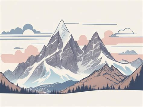 Premium Photo Free Vector Beautiful Hand Draw Landscape With Mountain