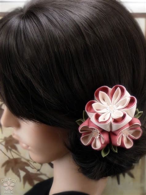 Kanzashi By Petalmixer Kanzashi Flowers Diy Hair Accessories