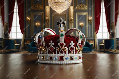 Premium Photo Elegant Royal Crown Adorned With Gemstones