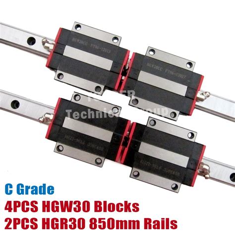 4pcs HGW30CA HGW30CC Slides Block 2pcs 850mm Linear Guide Rails HGR30