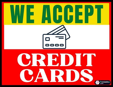 20 We Accept Credit Cards Signs Free Printable Pdfs