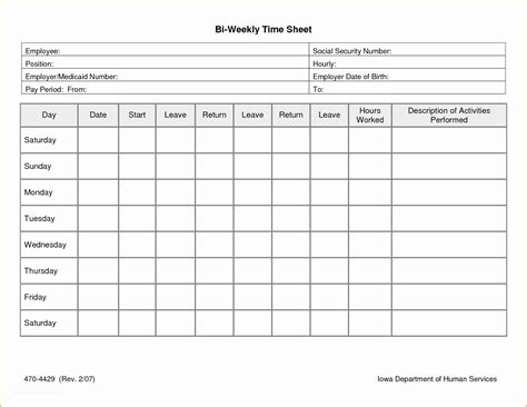 53 Free Printable Bi Weekly Timesheet Template | Heritagechristiancollege