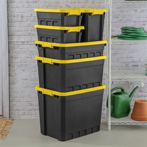 Sterilite 10 Gallon Stacker Tote Plastic Yellow Lily