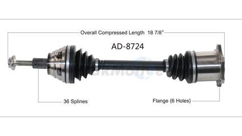 CV Axle Shaft Front Driver Side Surtrack AD 8724