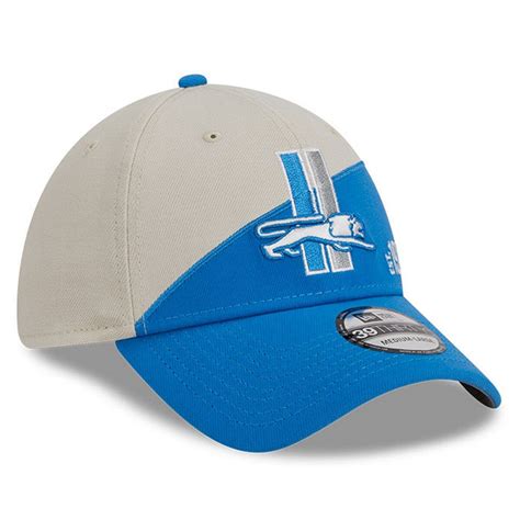 New Era Mens Creamblue Detroit Lions 2023 Sideline Historic 39thirty Flex Hat Fan Shop