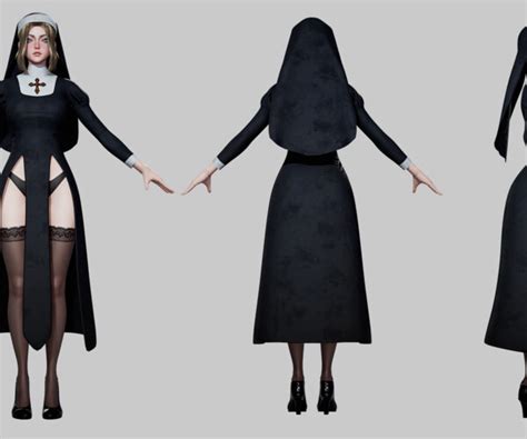 Artstation Nun Game Ready Game Assets