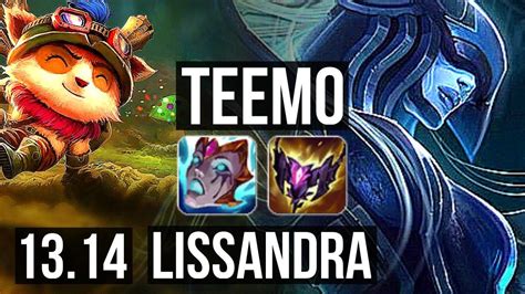 Teemo Vs Liss Mid Rank 3 Teemo 7 1 8 2 0m Mastery 1400 Games