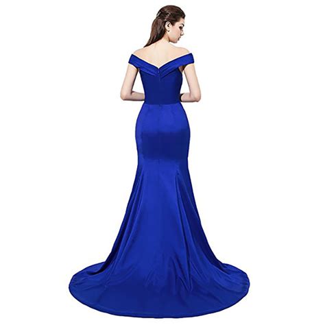 High Quality Floor Length Chiffon Faille Royal Blue Mermaid Prom Dress Long Evening Dress High