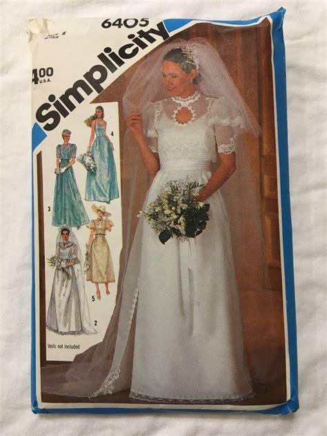 Vintage Simplicity Wedding Dress Pattern Etsy