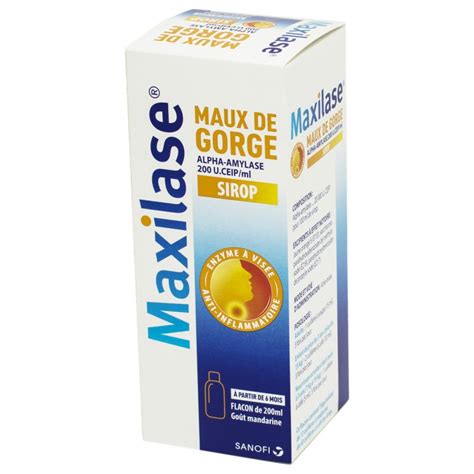 Maxilase Maux De Gorge Alpha Amylase Grand Mod Le Sirop Ml Sanofi A