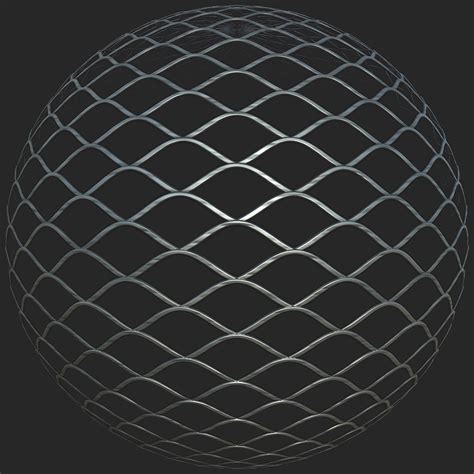 Wave Shaped Grille Metal Mesh Free PBR TextureCan