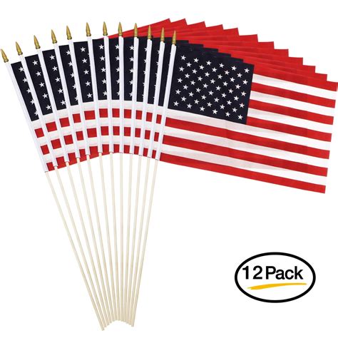 Anley Us Stick Flag 18 X 12 Handheld America Gravemarker Stick