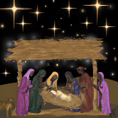 African American Christmas Nativity In The Style Of Melissa Koby