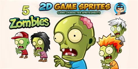 5 Zombies Sprites By Dionartworks Codester