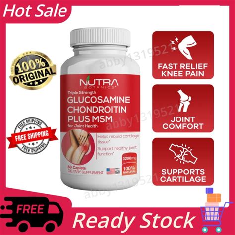 Nutra Botanics Glucosamine Chondroitin Msm Triple Strength Joint Care Support Knee Pain