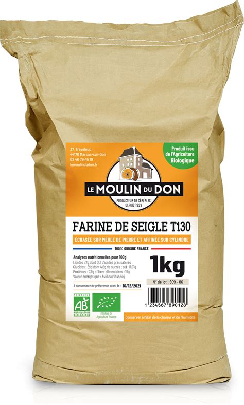 Farine De Seigle Bio T130 Le Moulin Du Don