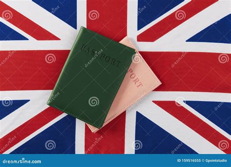 British Flag With Passport Stock Image Image Of Immigrant 159516555