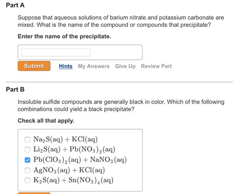 Solved Suppose That Aqueous Solutions Of Barium Nitrate And Chegg