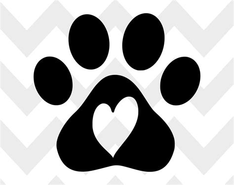 Pfote Herz Svg Hund Katze Liebe Haustier Grafiken Svg Etsy