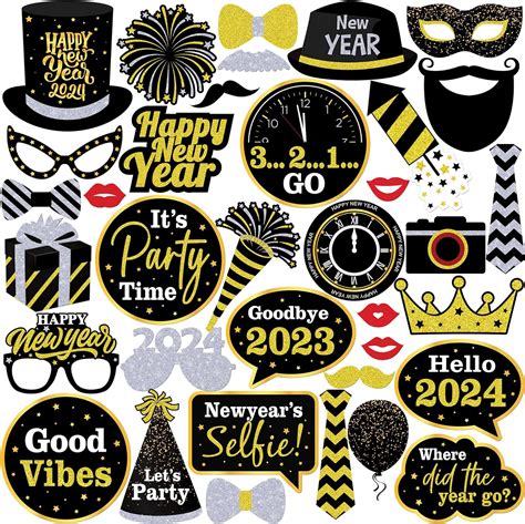 KatchOn New Year Photo Booth Props 2025 Pack Of 26 2025 Photo