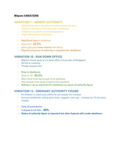 Milgram Variations Description & GRAVE - Psychology | Teaching Resources