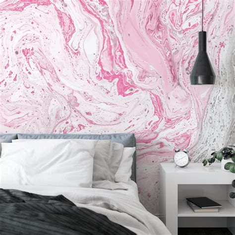 Pink Acrylic Swirl Design Removable Wall Mural Muse Wall Studio