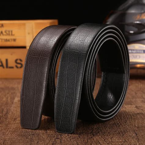 High Quality Mens Leather Belts Without Buckles Automatic Strap Mens