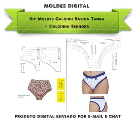 Kit Moldes Calcinha Básica Tanga Calcinha Senhora Elo7