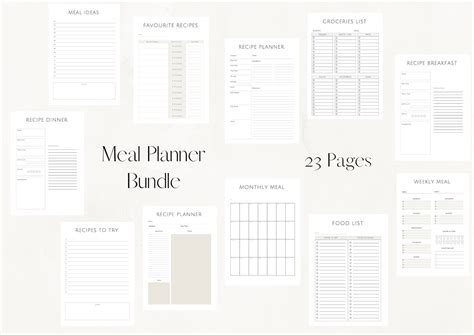 Meal Planner Printable Weekly Meal Plan Meal Tracker Food Etsy