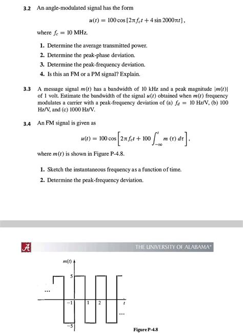 Solved An Angle Modulated Signal Has The Form U T Chegg